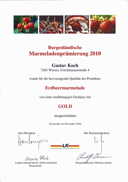 Erdbeermarmelade Gold